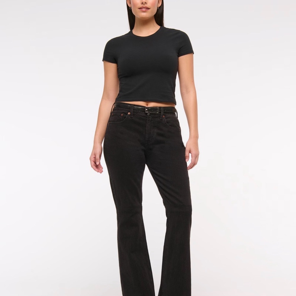 Abercrombie & Fitch Black Boot Cut Jeans curve love short 29